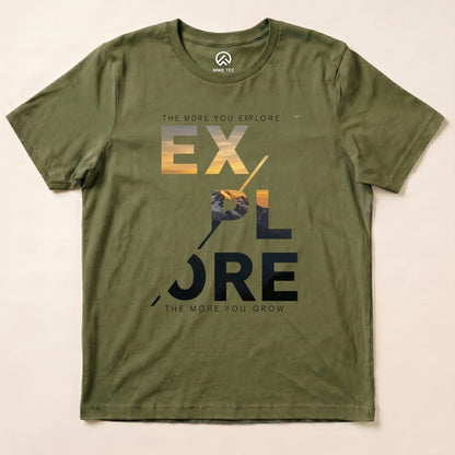 Explore Motivational Shirt Hike Tee T-Shirt Military Green / S