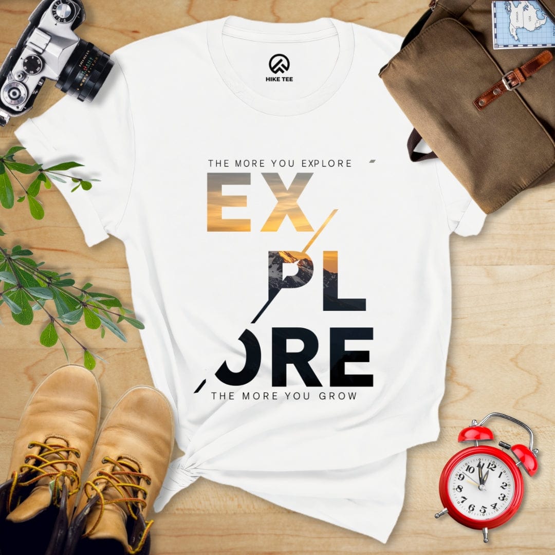 Hike Tee T-Shirt White / S Explore Motivational Shirt