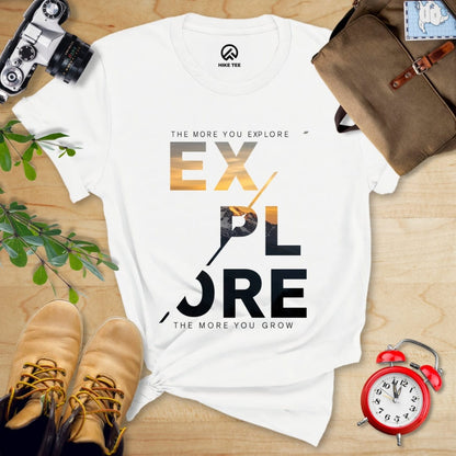Hike Tee T-Shirt White / S Explore Motivational Shirt