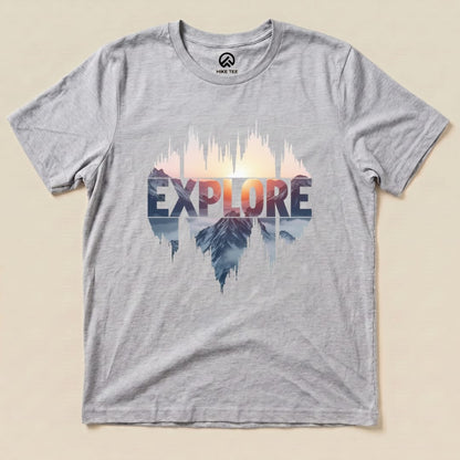 Explore Mountains Shirt Hike Tee T-Shirt Athletic Heather / S