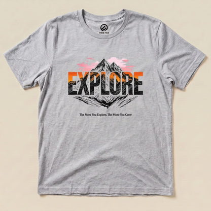 Explore Mountains Shirt Hike Tee T-Shirt Athletic Heather / S