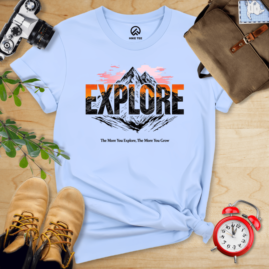 Hike Tee T-Shirt Baby Blue / S Explore Mountains Shirt