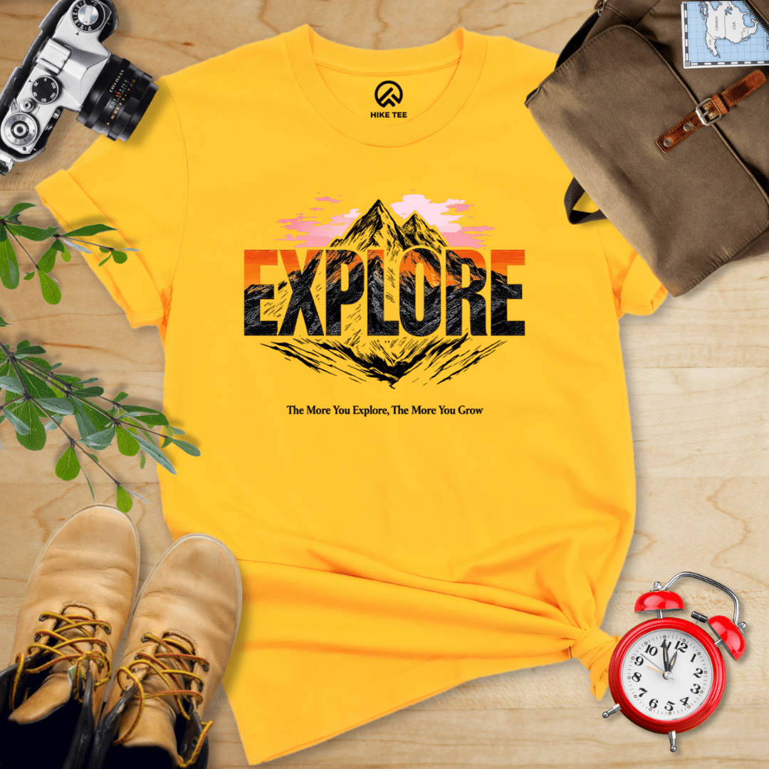 Hike Tee T-Shirt Gold / S Explore Mountains Shirt