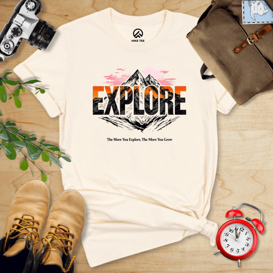 Hike Tee T-Shirt Natural / S Explore Mountains Shirt