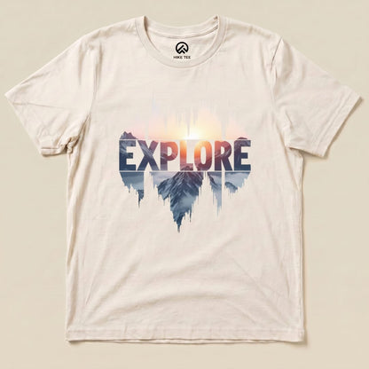 Explore Mountains Shirt Hike Tee T-Shirt Natural / S