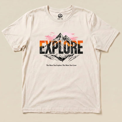 Explore Mountains Shirt Hike Tee T-Shirt Natural / S