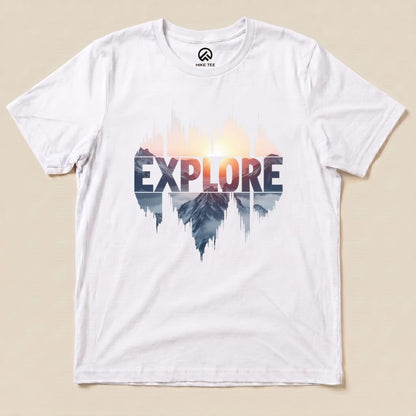 Explore Mountains Shirt Hike Tee T-Shirt White / S