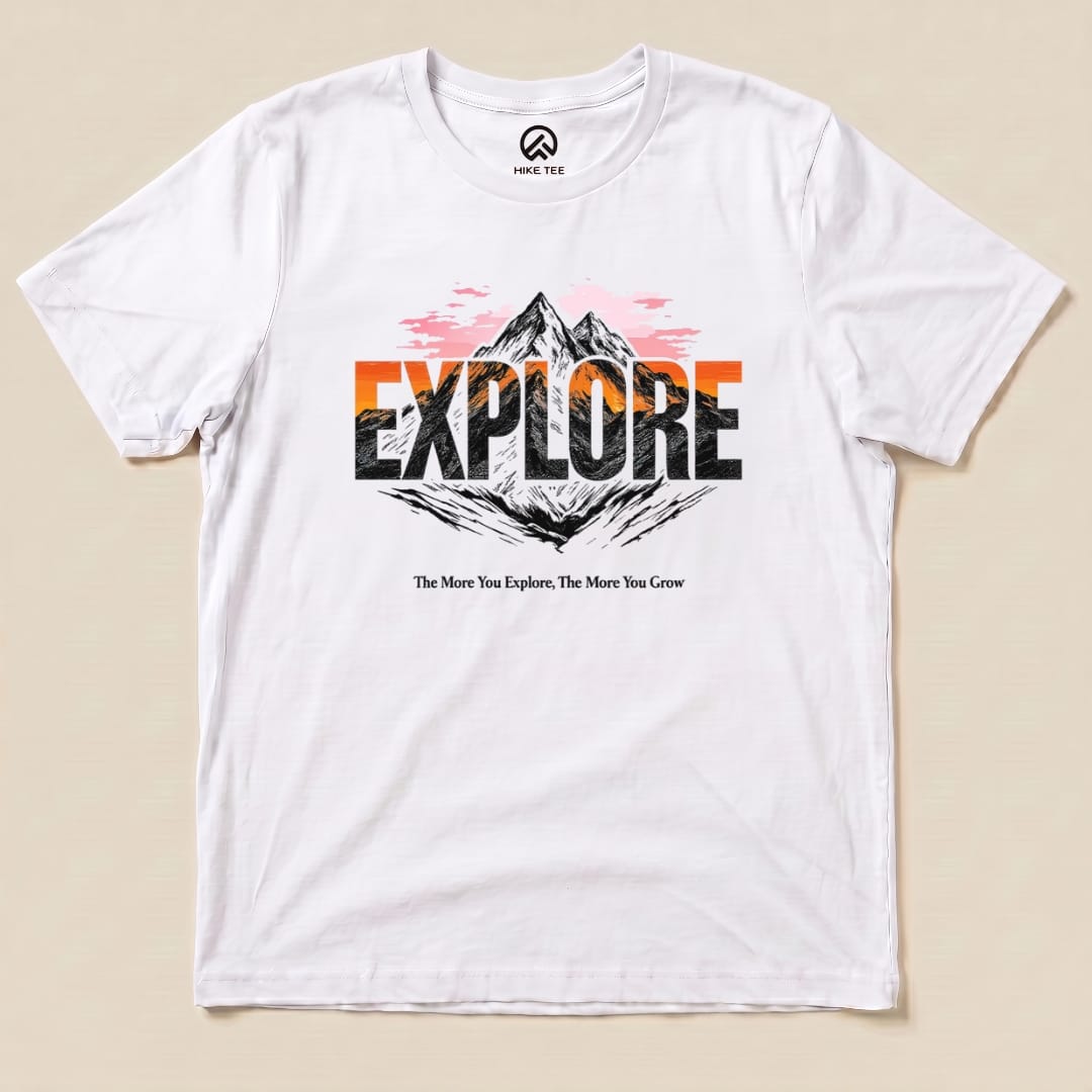 Explore Mountains Shirt Hike Tee T-Shirt White / S