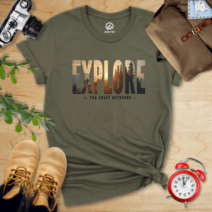 Hike Tee T-Shirt Military Green / S Explore Shirt