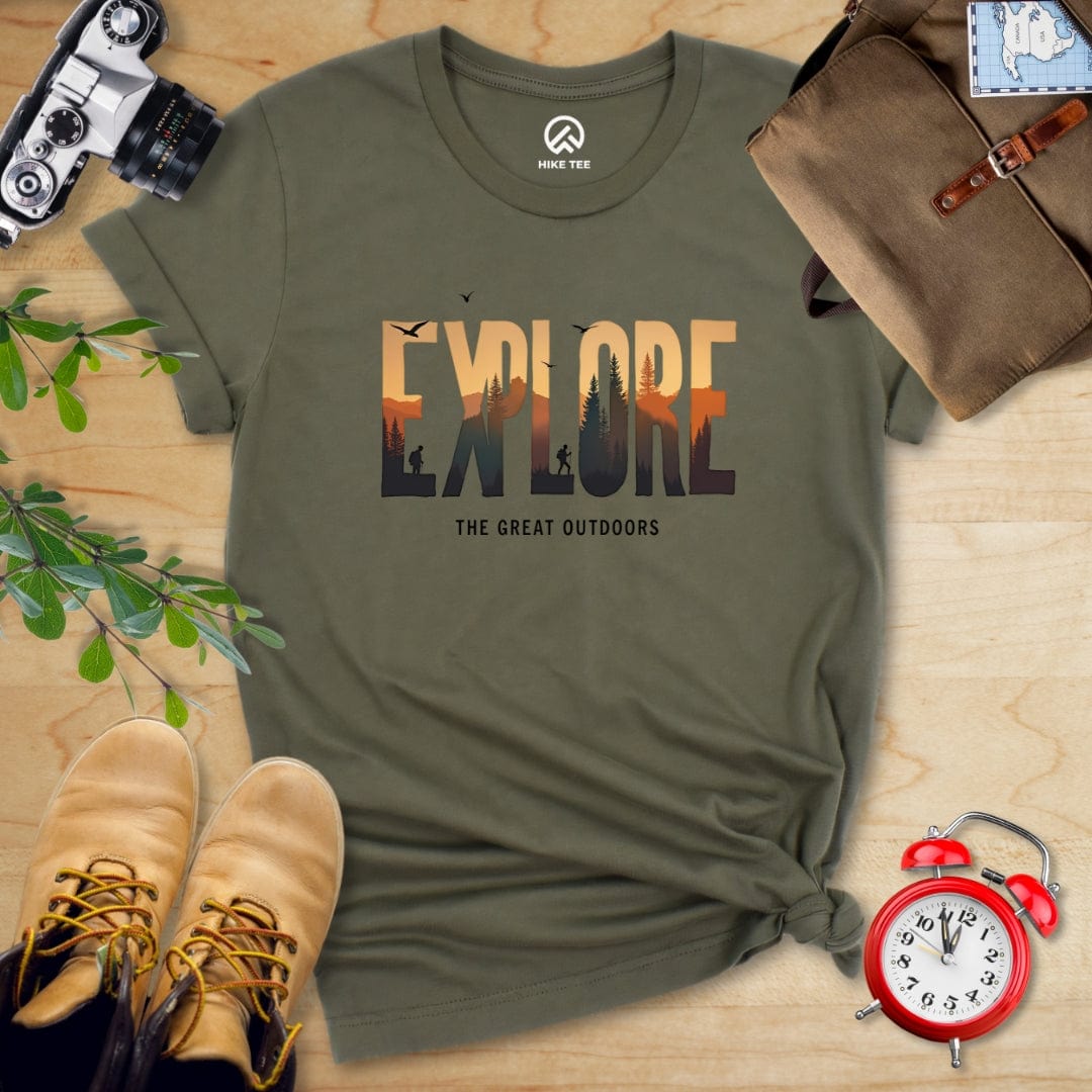 Printify T-Shirt Military Green / S Explore Shirt