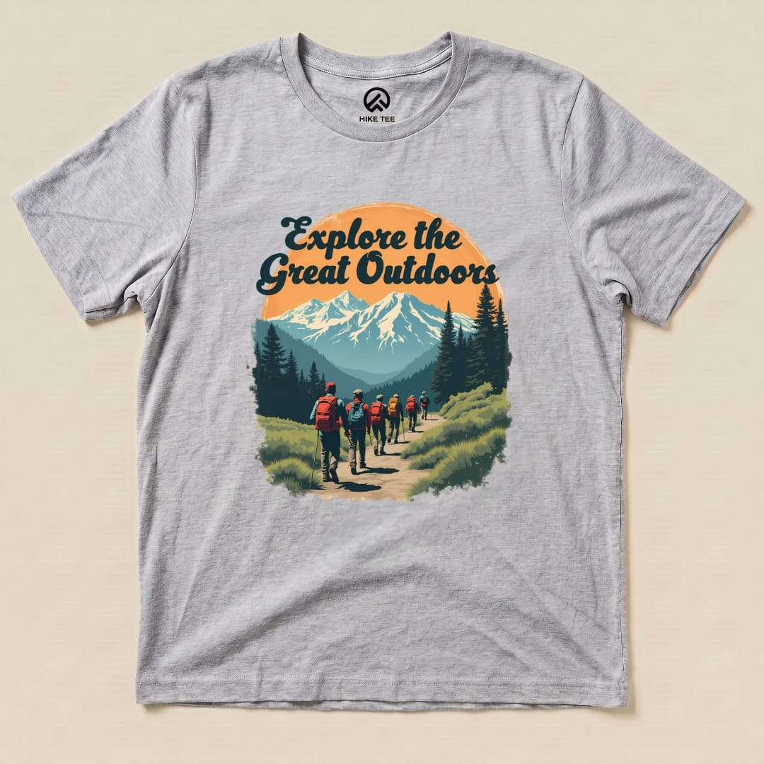 Explore The Great Outdoors Shirt Hike Tee T-Shirt Athletic Heather / S