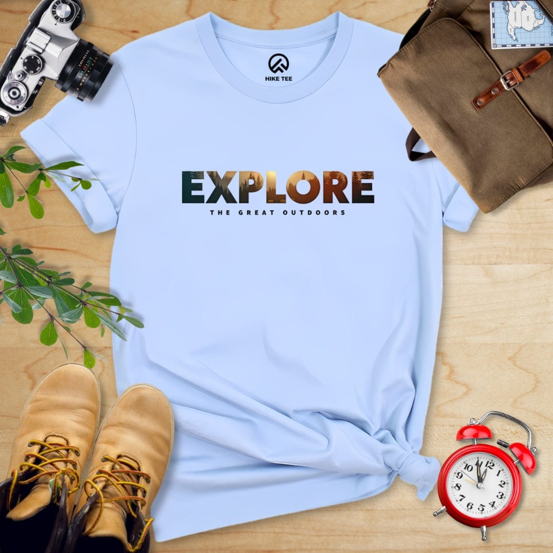 Printify T-Shirt Baby Blue / S Explore The Great Outdoors Shirt