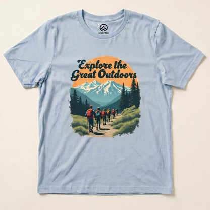 Explore The Great Outdoors Shirt Hike Tee T-Shirt Baby Blue / S