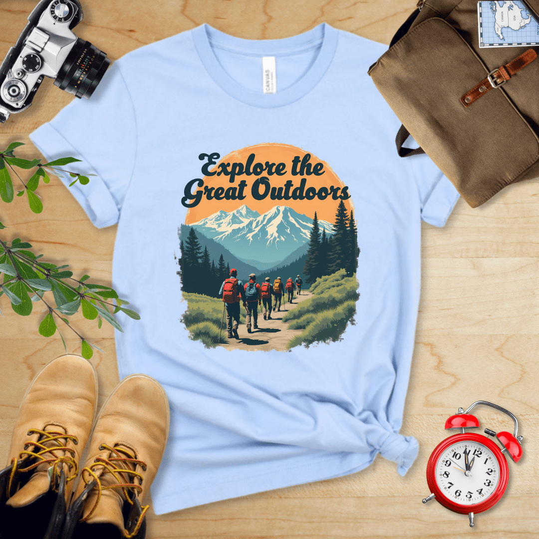 Printify T-Shirt Baby Blue / S Explore The Great Outdoors Shirt