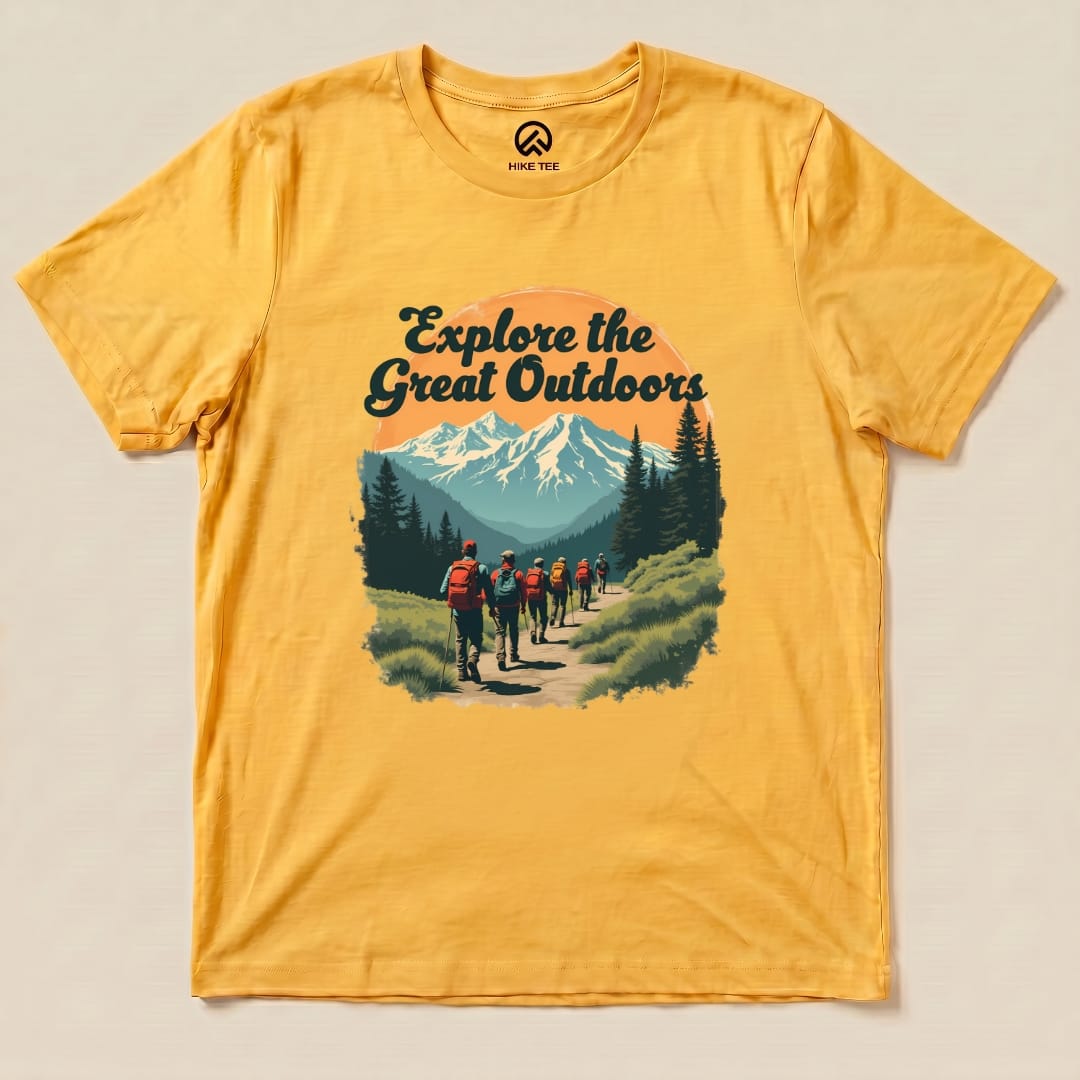 Explore The Great Outdoors Shirt Hike Tee T-Shirt Gold / S