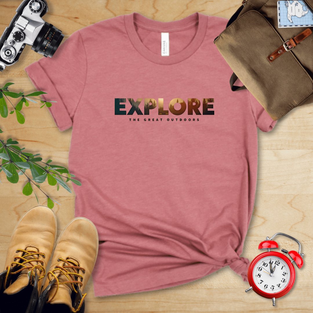 Hike Tee T-Shirt Heather Mauve / S Explore The Great Outdoors Shirt