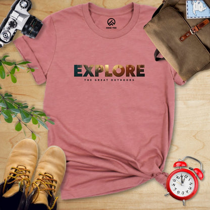 Printify T-Shirt Heather Mauve / S Explore The Great Outdoors Shirt