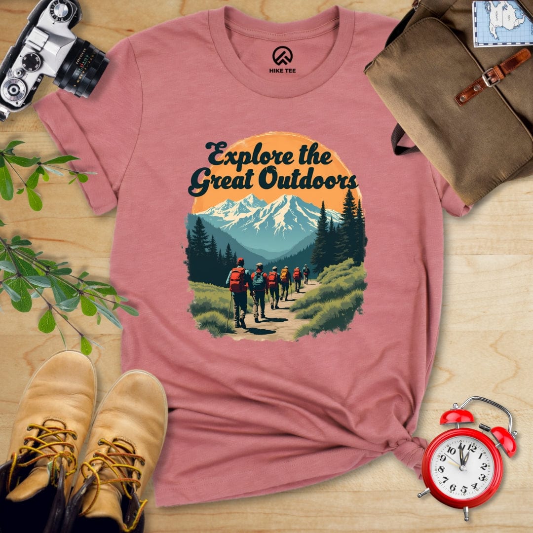 Hike Tee T-Shirt Heather Mauve / S Explore The Great Outdoors Shirt