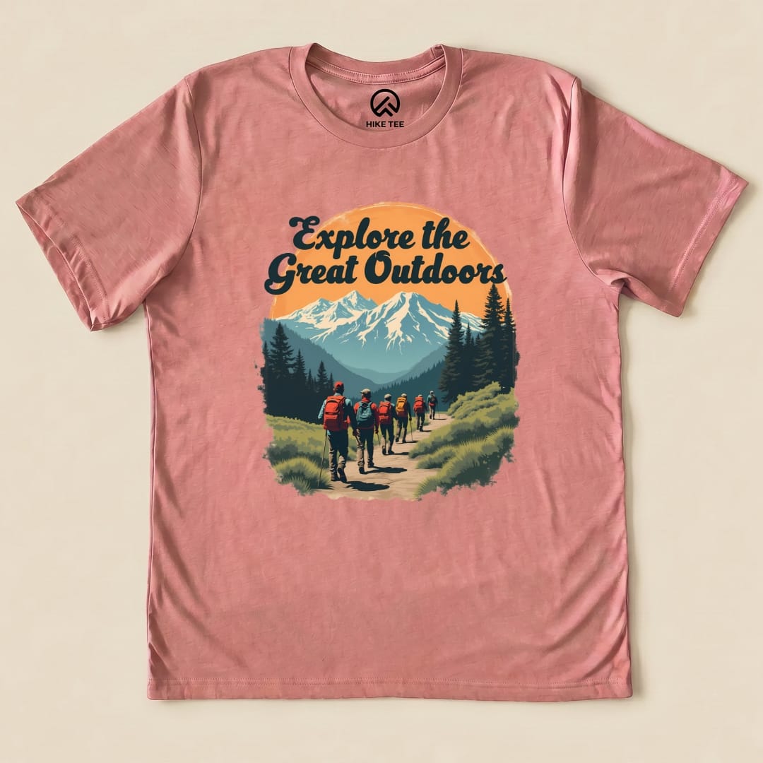 Explore The Great Outdoors Shirt Hike Tee T-Shirt Heather Mauve / S