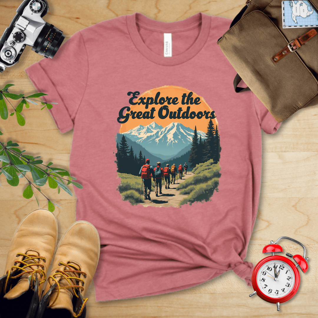 Printify T-Shirt Heather Mauve / S Explore The Great Outdoors Shirt