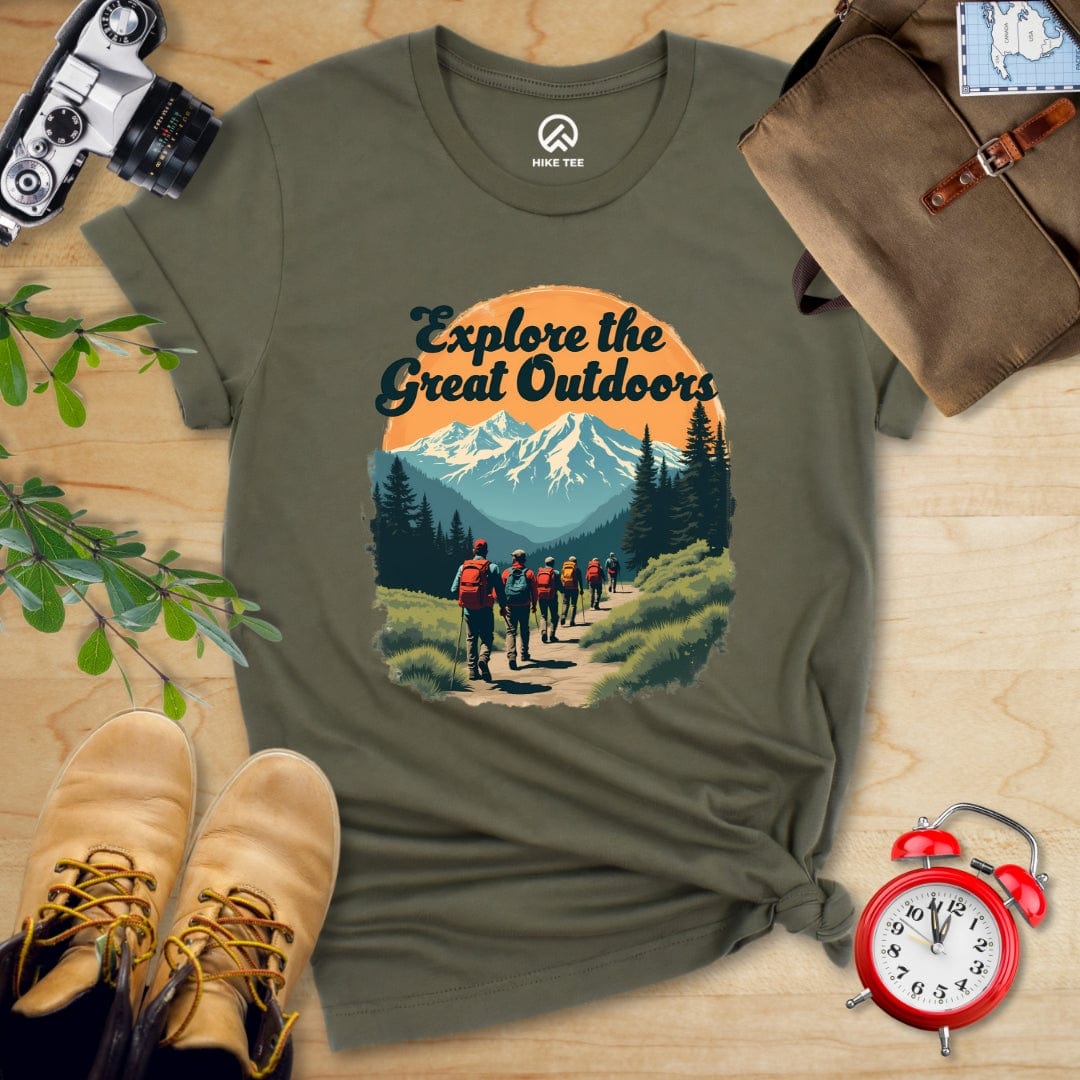 Hike Tee T-Shirt Military Green / S Explore The Great Outdoors Shirt