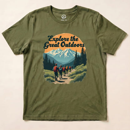Explore The Great Outdoors Shirt Hike Tee T-Shirt Military Green / S