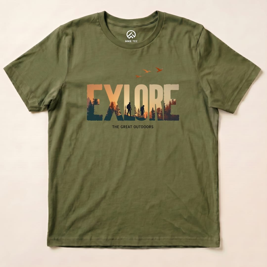 Explore The Outdoors Shirt Hike Tee T-Shirt Military Green / S