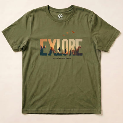 Explore The Outdoors Shirt Hike Tee T-Shirt Military Green / S