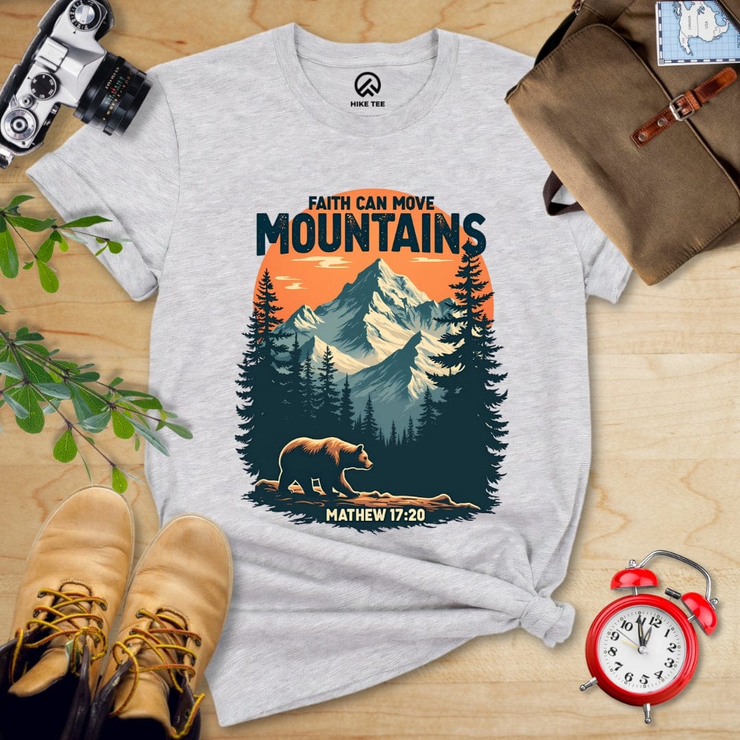 Hike Tee T-Shirt Athletic Heather / S Faith Can Move Mountains Shirt