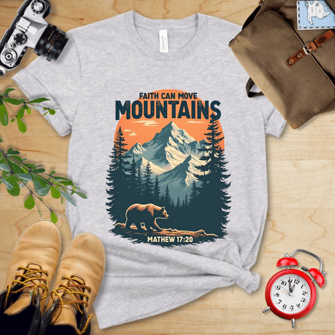 Printify T-Shirt Athletic Heather / S Faith Can Move Mountains Shirt