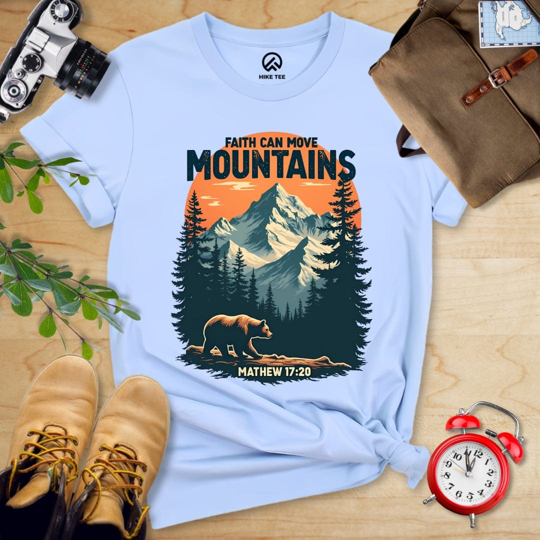 Hike Tee T-Shirt Baby Blue / S Faith Can Move Mountains Shirt
