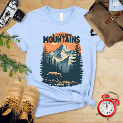 Printify T-Shirt Baby Blue / S Faith Can Move Mountains Shirt