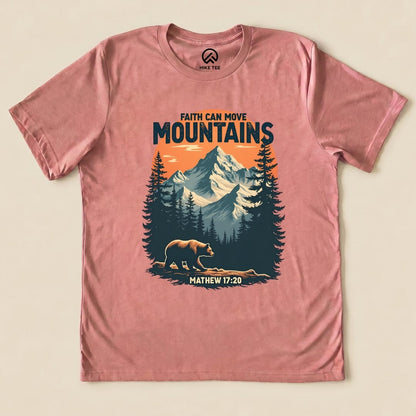 Faith Can Move Mountains Shirt Hike Tee T-Shirt Heather Mauve / S
