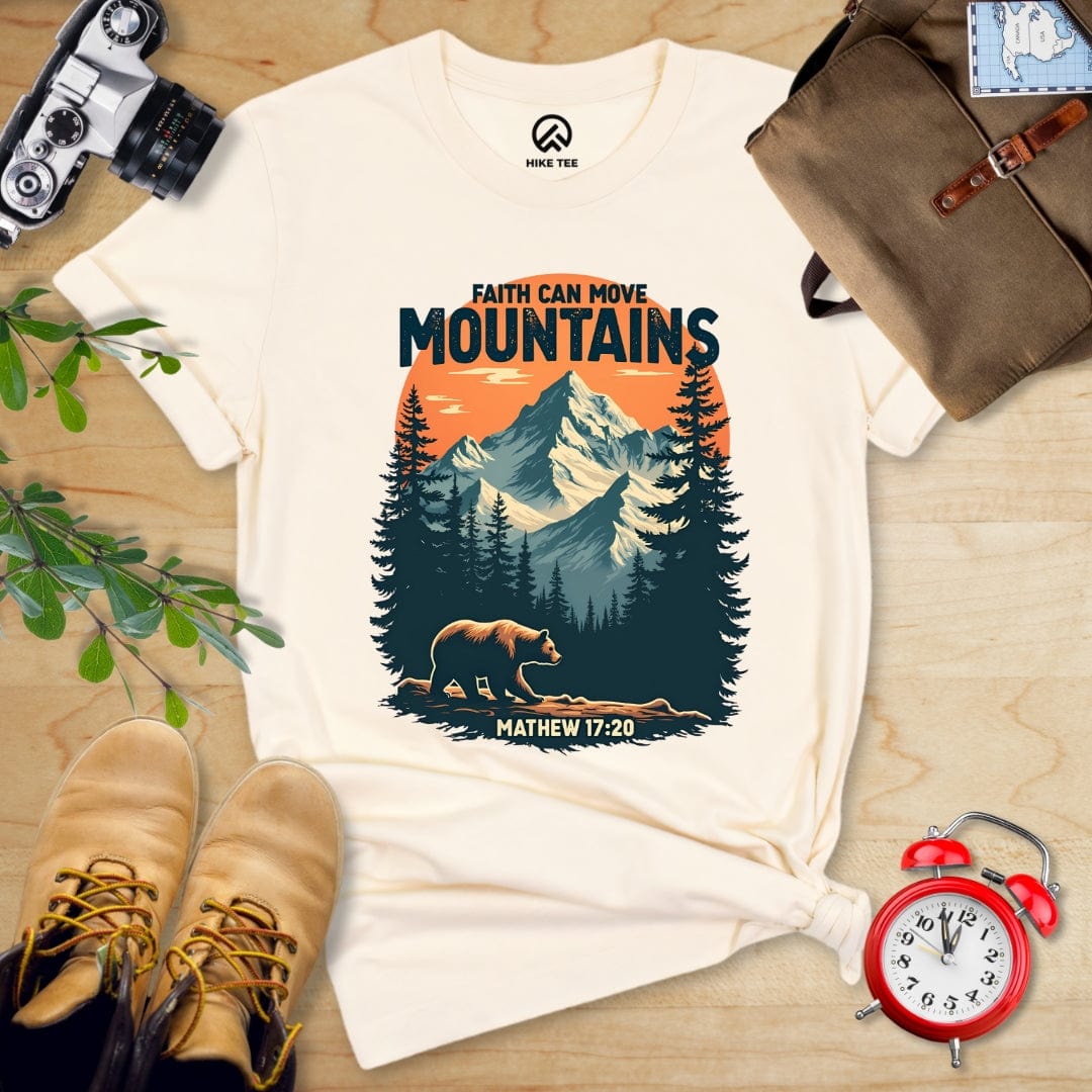 Hike Tee T-Shirt Natural / S Faith Can Move Mountains Shirt