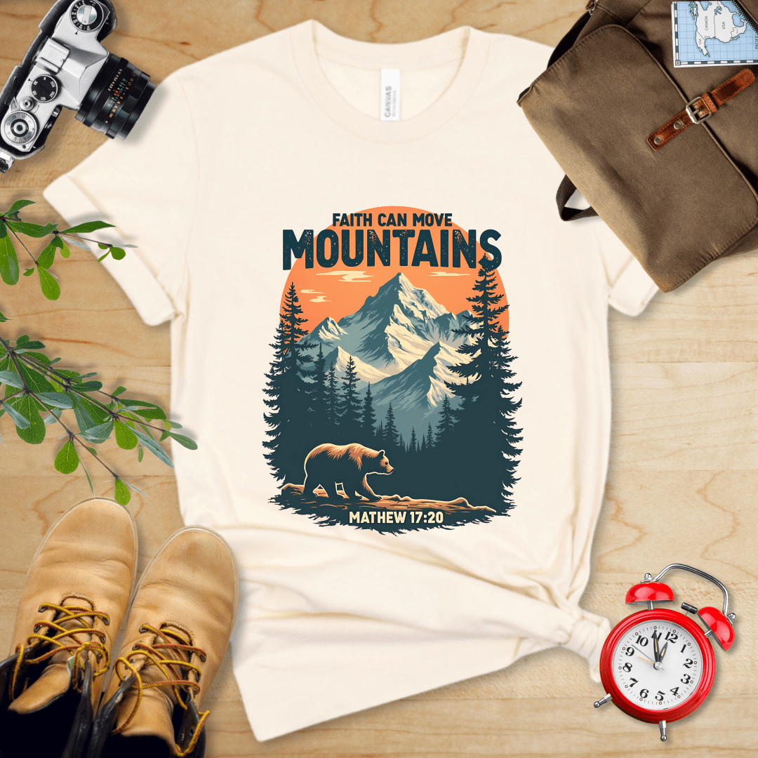 Printify T-Shirt Natural / S Faith Can Move Mountains Shirt