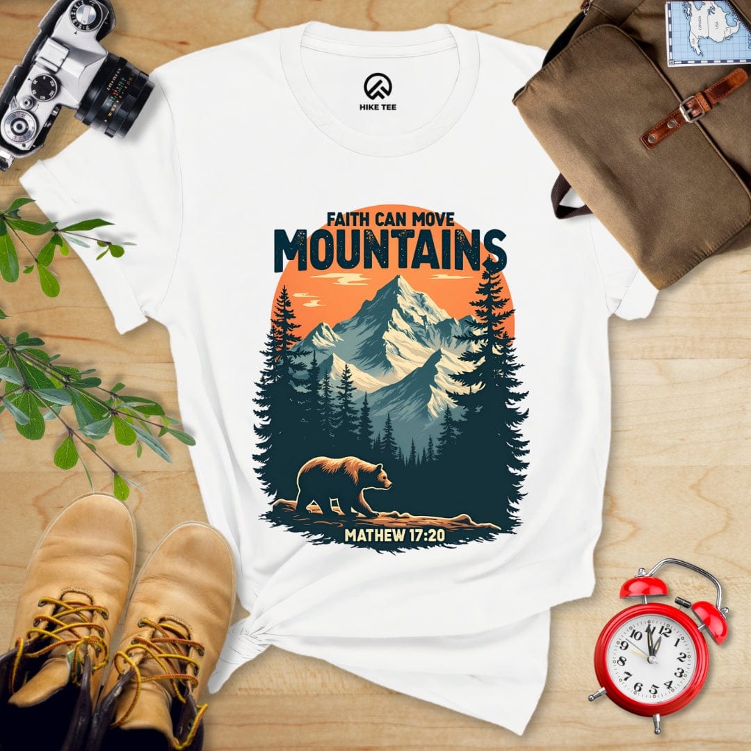 Hike Tee T-Shirt White / S Faith Can Move Mountains Shirt