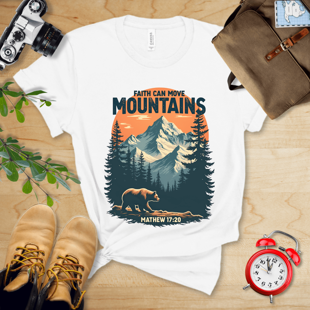 Printify T-Shirt White / S Faith Can Move Mountains Shirt