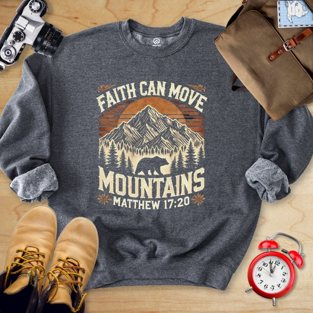 Hike Tee Sweatshirt Dark Heather / S Faith Can Move Mountains Sweatshirt