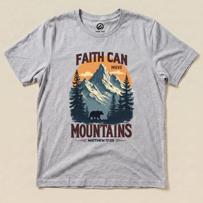 Faith Can Move Mountains Vintage Shirt Hike Tee T-Shirt Athletic Heather / S