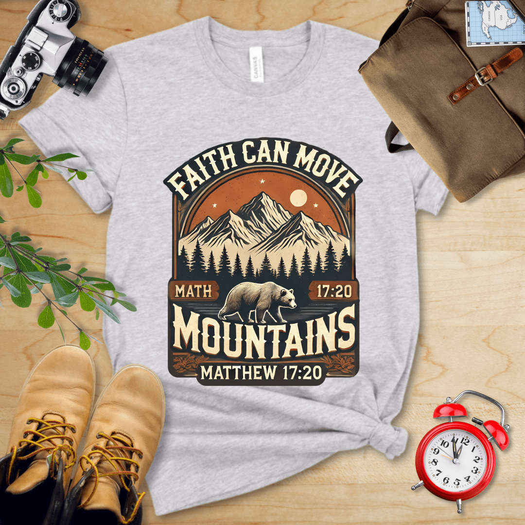 Printify T-Shirt Athletic Heather / S Faith Can Move Mountains Vintage Shirt