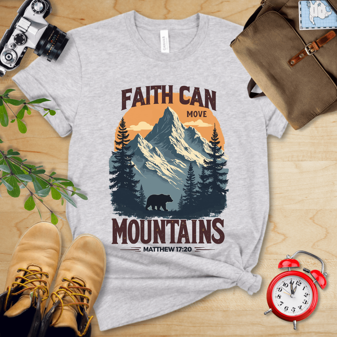 Printify T-Shirt Athletic Heather / S Faith Can Move Mountains Vintage Shirt