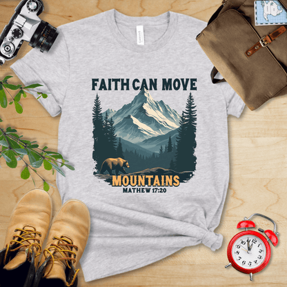 Printify T-Shirt Athletic Heather / S Faith Can Move Mountains Vintage Shirt