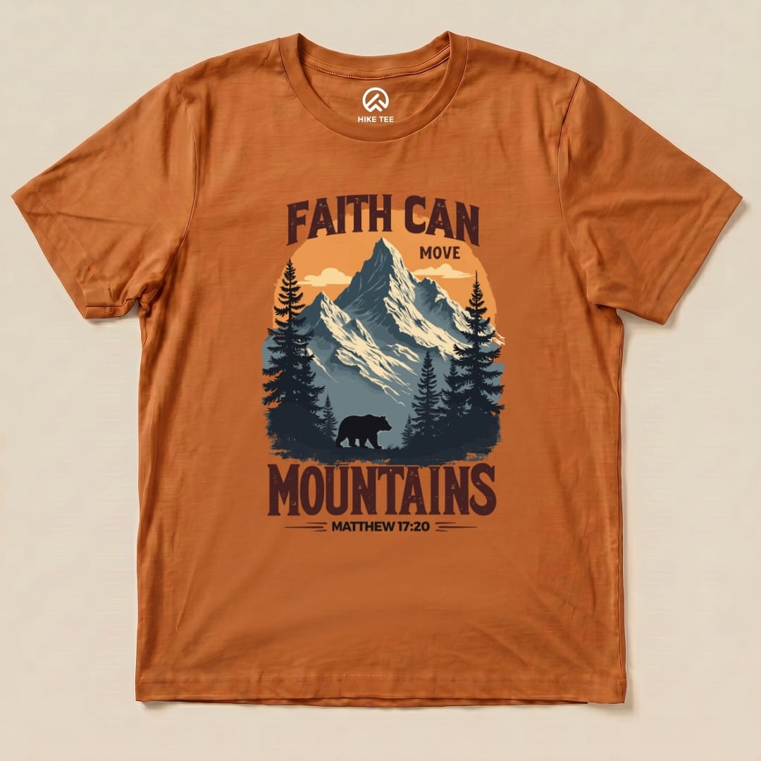 Faith Can Move Mountains Vintage Shirt Hike Tee T-Shirt Autumn / S