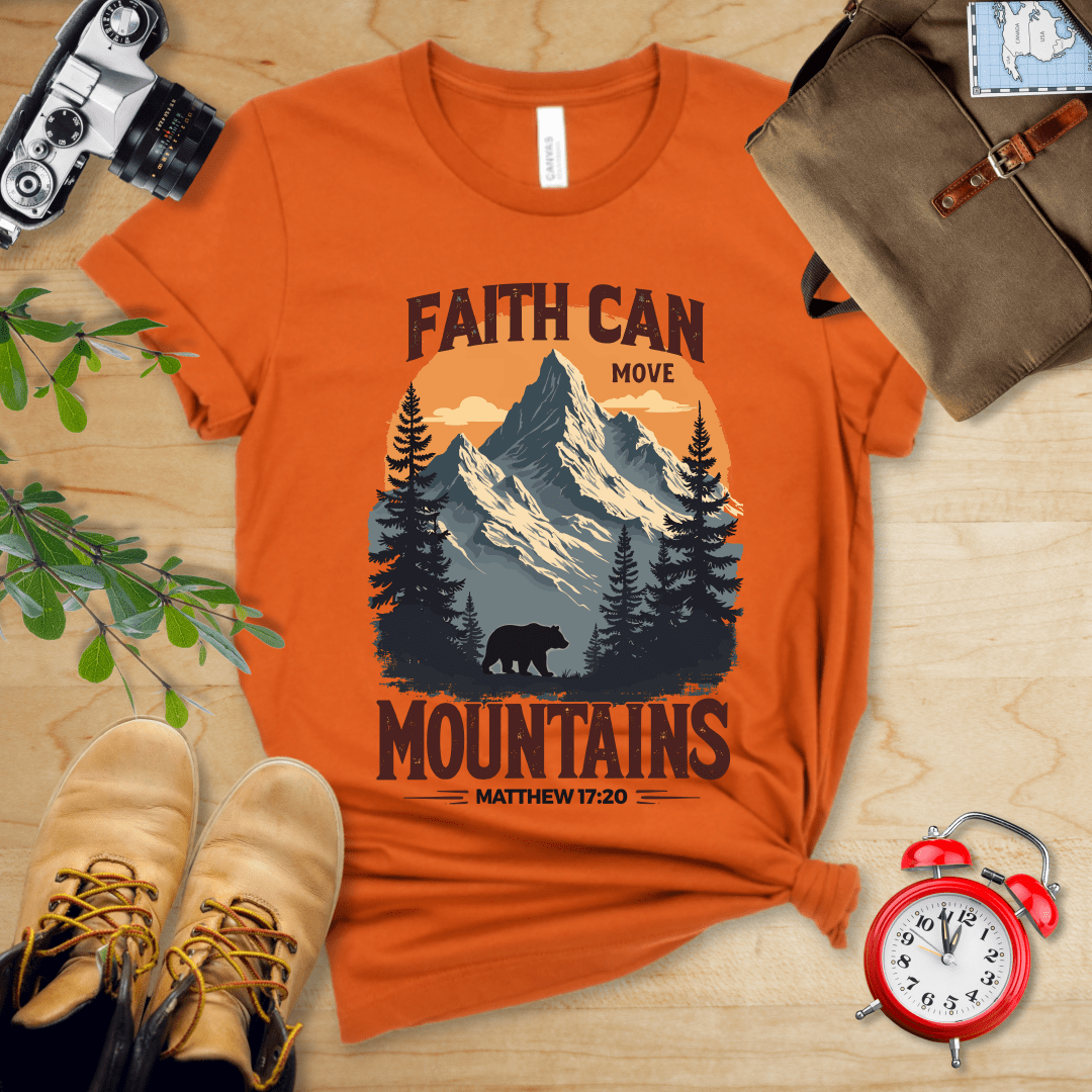 Printify T-Shirt Autumn / S Faith Can Move Mountains Vintage Shirt