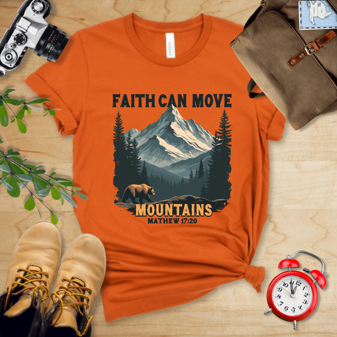 Printify T-Shirt Autumn / S Faith Can Move Mountains Vintage Shirt