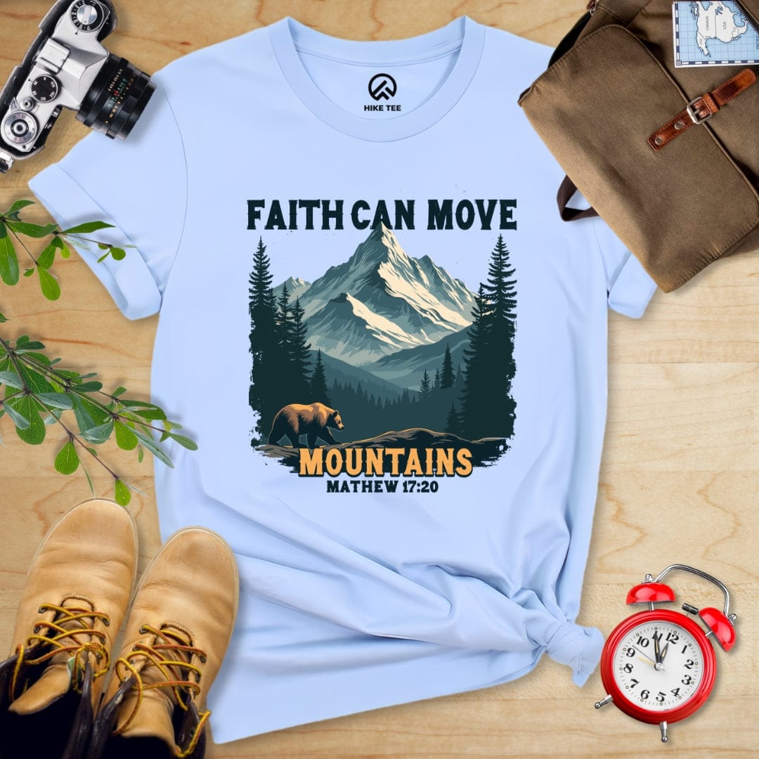 Hike Tee T-Shirt Baby Blue / S Faith Can Move Mountains Vintage Shirt