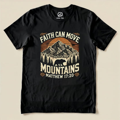 Faith Can Move Mountains Vintage Shirt Hike Tee T-Shirt Black / S