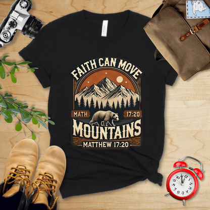 Printify T-Shirt Black / S Faith Can Move Mountains Vintage Shirt