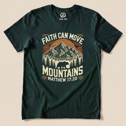 Faith Can Move Mountains Vintage Shirt Hike Tee T-Shirt Forest / S