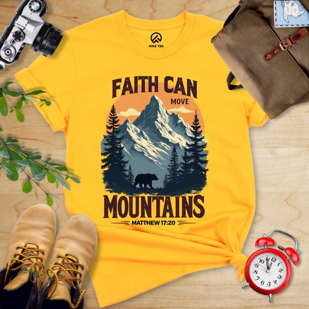 Hike Tee T-Shirt Gold / S Faith Can Move Mountains Vintage Shirt